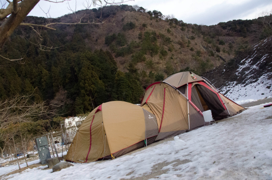 雪上で迎えた初日の出 【青川峡CP】