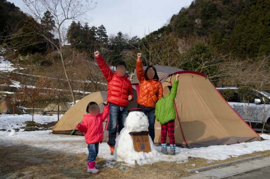 雪上で迎えた初日の出 【青川峡CP】