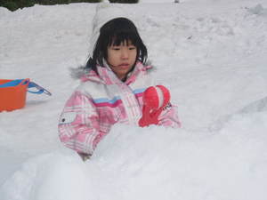 初雪中キャンプ　　大見いこいの広場