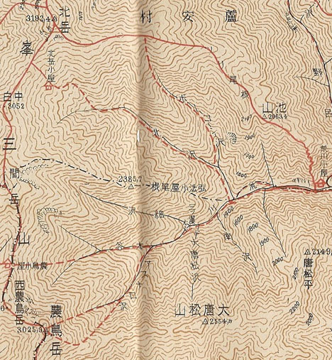 72年前の南ア登山地図。その②