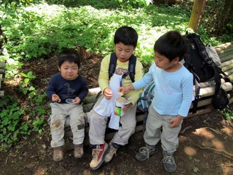 長男＆次男＆三男と小仏城山でカキ氷　12/05/27