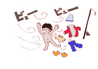 わざわざ突風の中を..... 2012/02/19 16:12:56