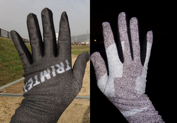 TRIMTEX Reflect Run Gloves ランニング用グローブ 反射 光る 安全 手袋 グローブ