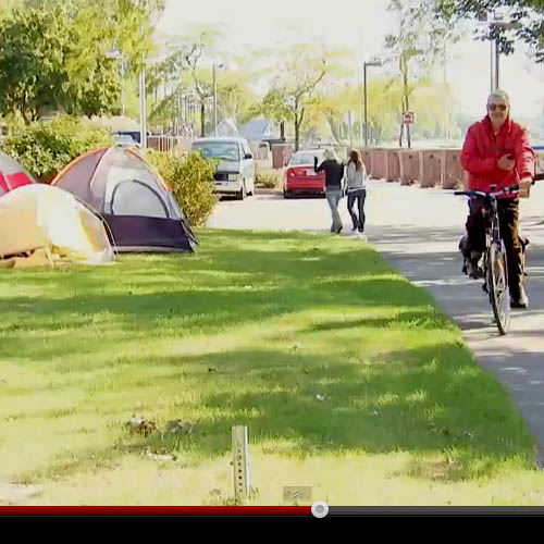 Bikers Run Away With Tent