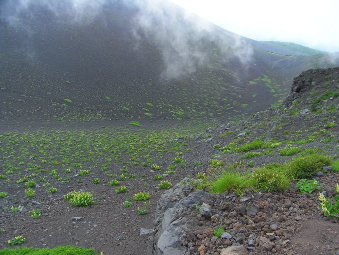 宝永火口から宝永山