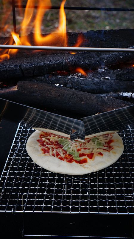 四角っかーで串カツソロキャンプ