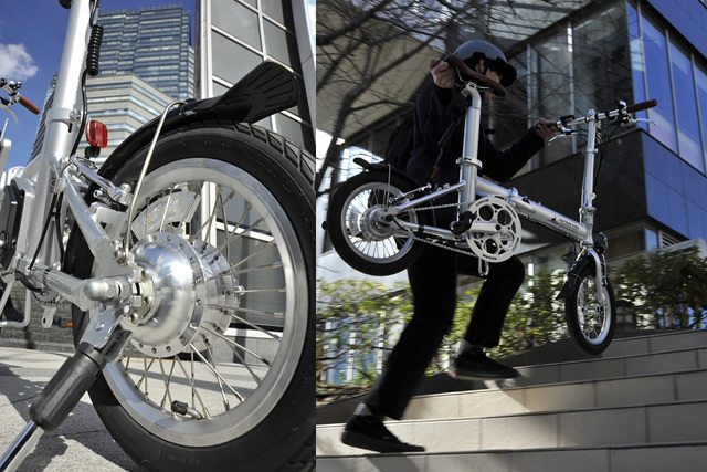【キャプテンスタッグ(CAPTAIN STAG)】バッテリーが見えないかっこよさ！電動アシスト折り畳み自転車！