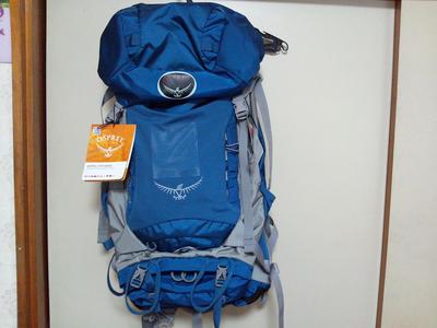 お初のバックパック(OSPREY Kestrel 38)を購入(^^)/