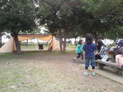 城南島で父子キャン祭り♪①