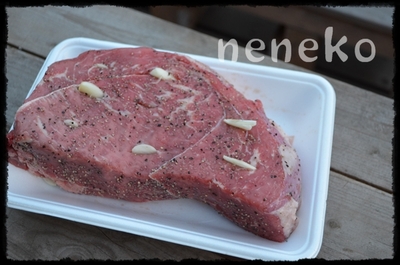自宅BBQ。