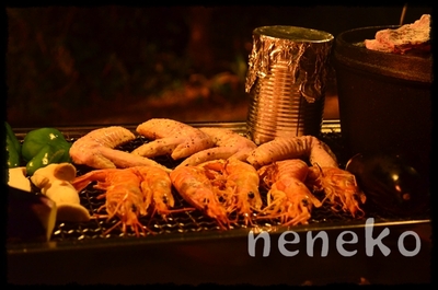 自宅BBQ。