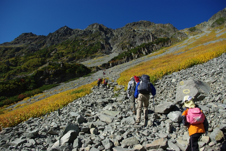 奥穂高(3190m)へ　その１