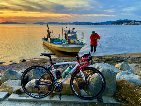 サイクリングの最後に 宍道湖の夕日を鑑賞する の巻