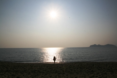 秋の室積海水浴場