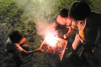 雨の父子Camp