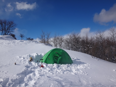 赤城山で雪山ビヴァーク