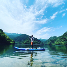 君ケ野ダムで水上遊戯