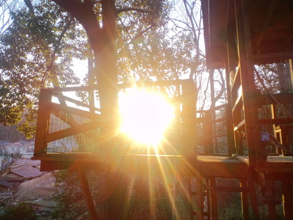 夕日のある風景