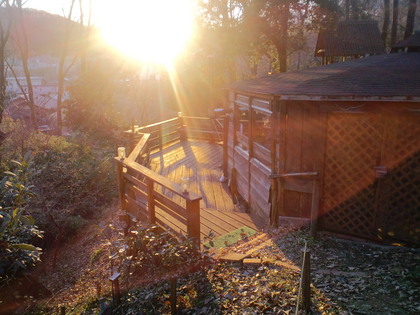 夕日のある風景