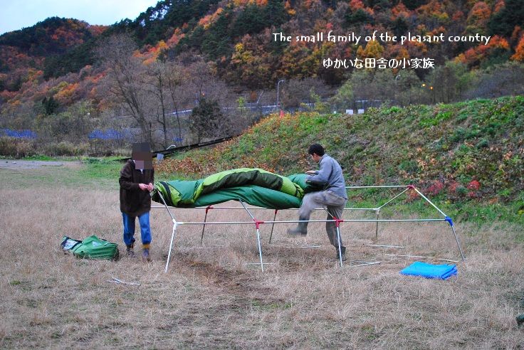 馬見ヶ崎唐松観音堂前広場　弾丸キャンプ