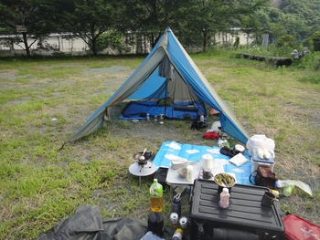 梅雨の合間に・・・　清流肱川カヌー基地キャンプ