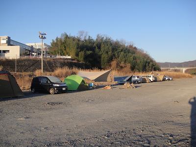 冬キャン練習会　かわせみ河原オフ
