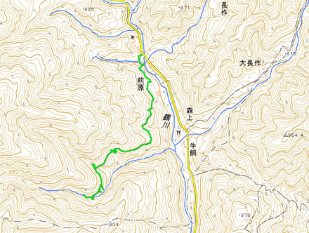 緑の線が、古い仕事路である