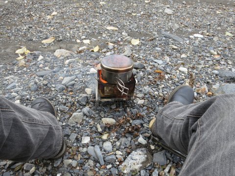 安曇川で焚き火（日帰ツー）