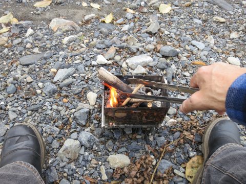 安曇川で焚き火（日帰ツー）