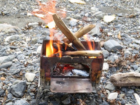 安曇川で焚き火（日帰ツー）