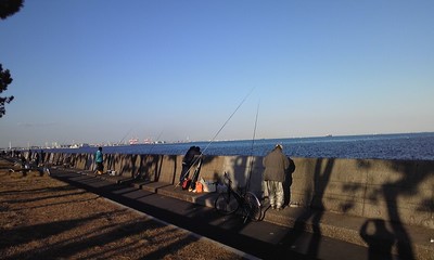 正月のシーサイドタウン　海
