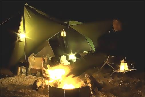 貝殻の浜　キャンプ　　夜
