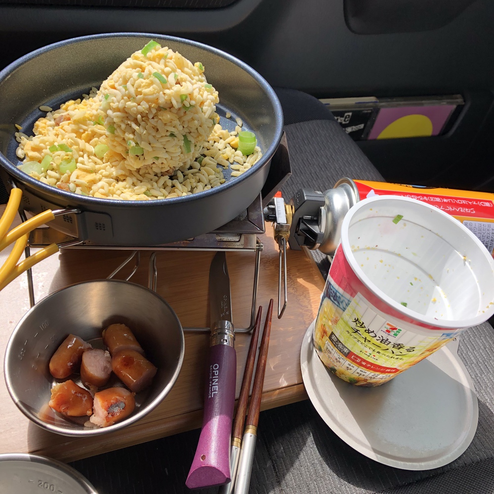 車中飯終了
