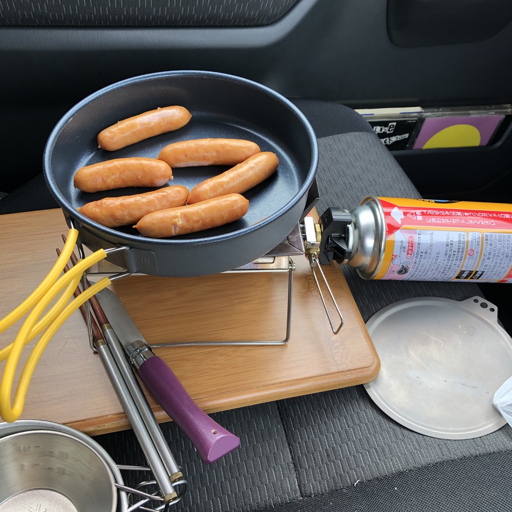 車中飯終了