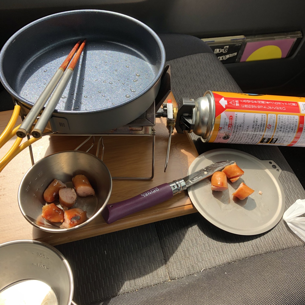 車中飯終了